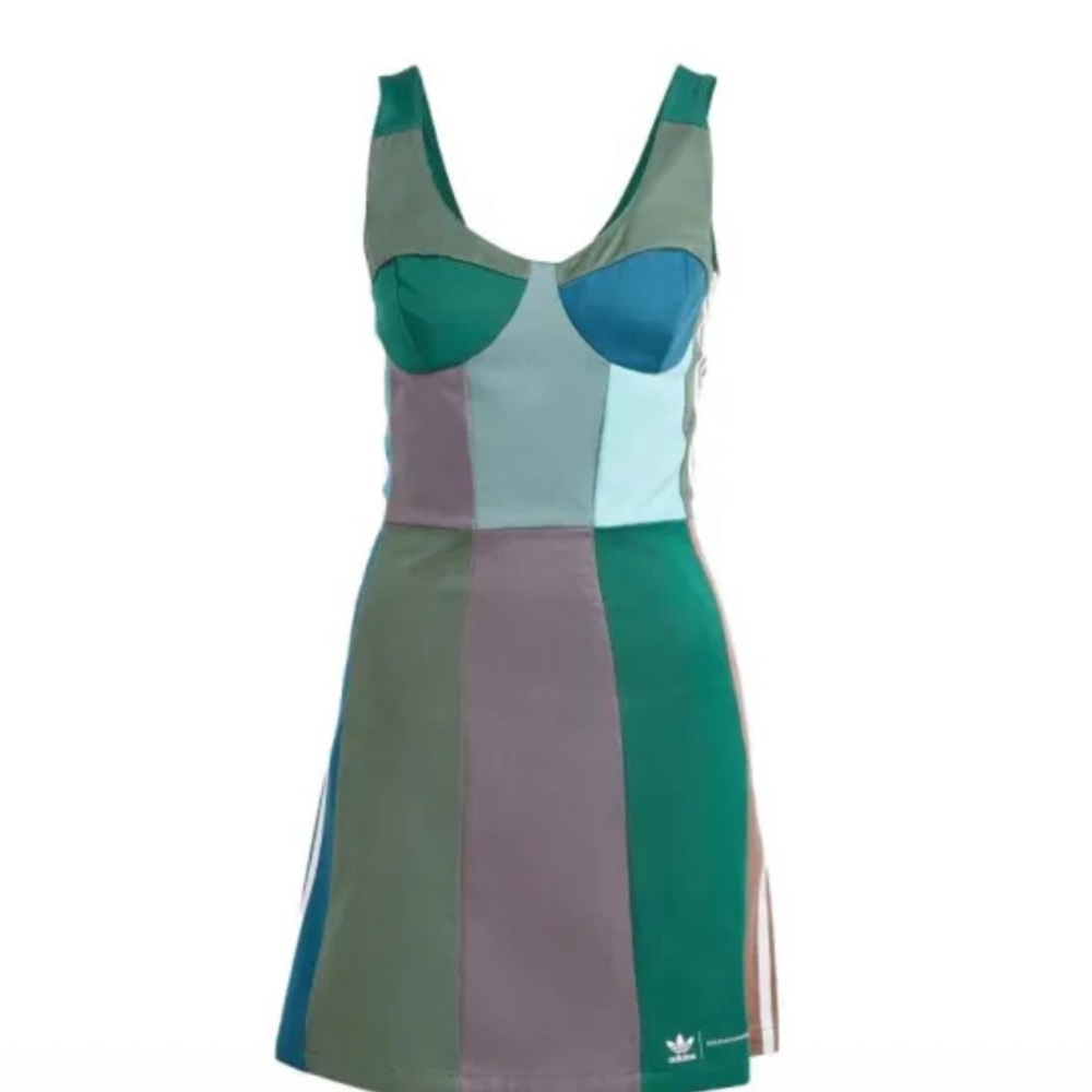 adidas Originals Green color block Mini Dress